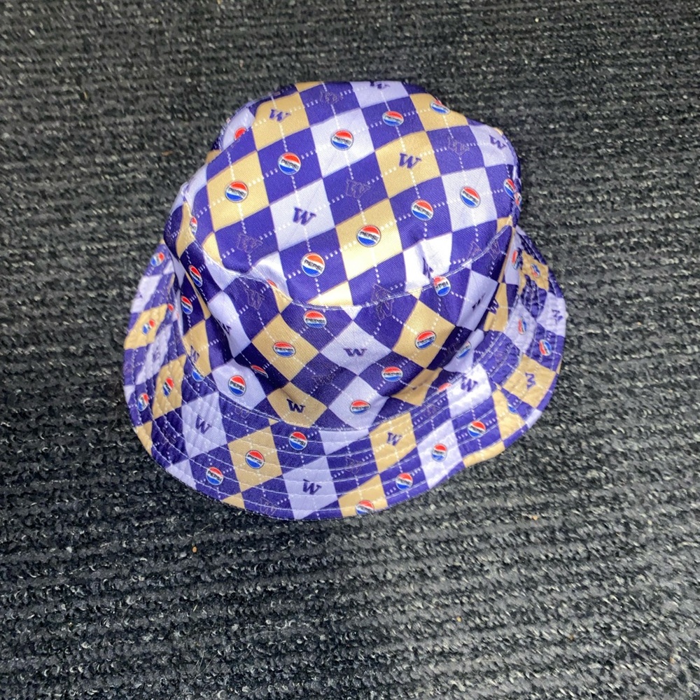 Pepsi Argyle Bucket Hat in Purple and Gold